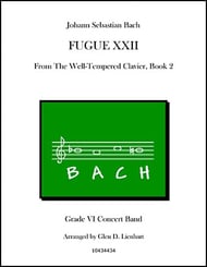 Fugue no. 22 Concert Band sheet music cover Thumbnail